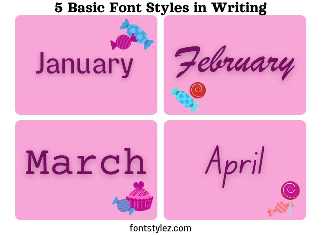 5 Basic Fonts Used in Writing